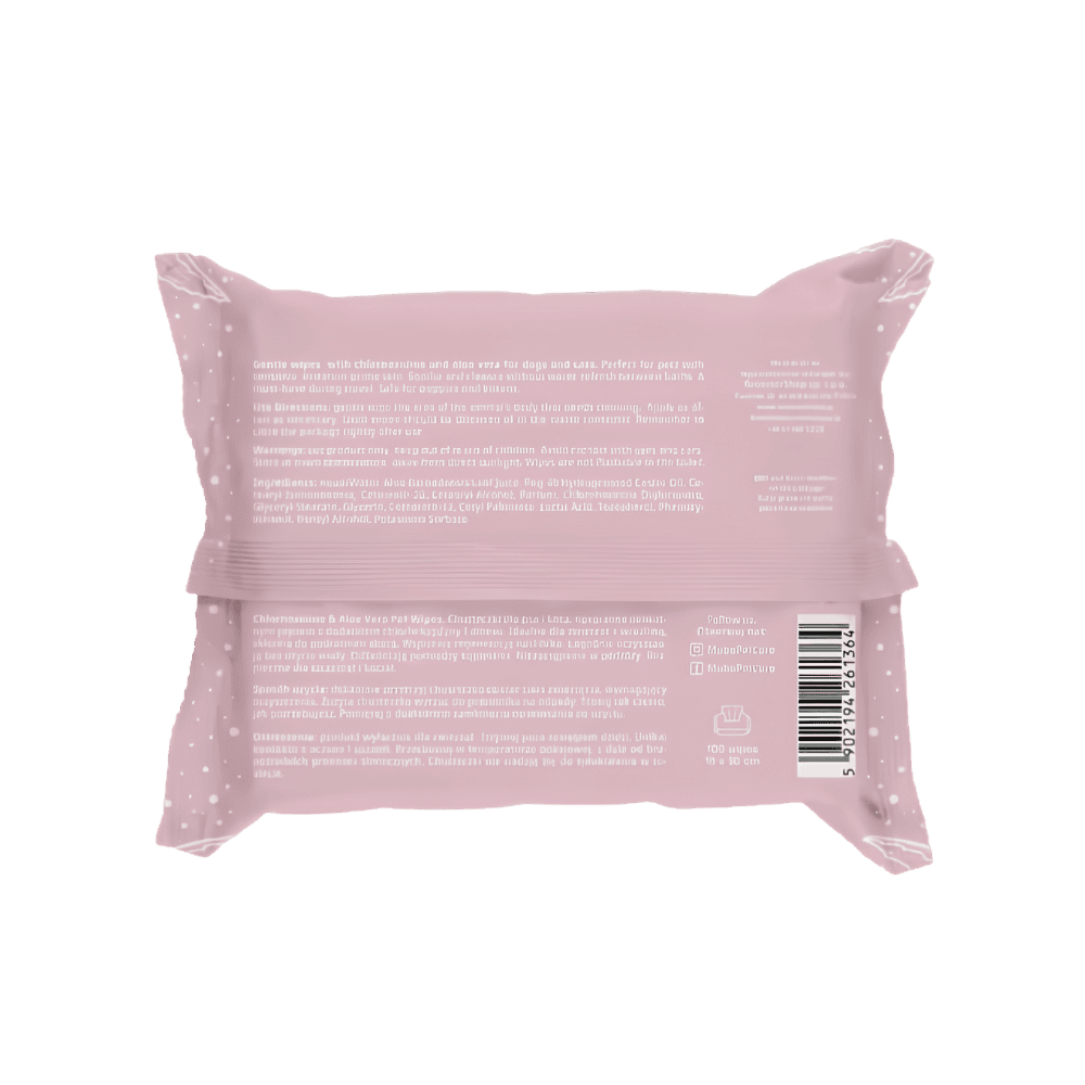 Mubo Chlorhexidine & Aloe Vera Pet Wipes - Chusteczki z chlorheksydyną i aloesem dla psa i kota