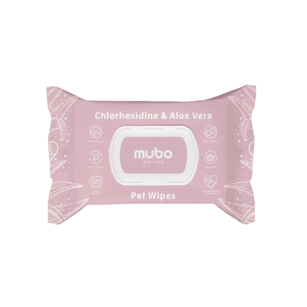Mubo Chlorhexidine & Aloe Vera Pet Wipes - Chusteczki z chlorheksydyną i aloesem dla psa i kota