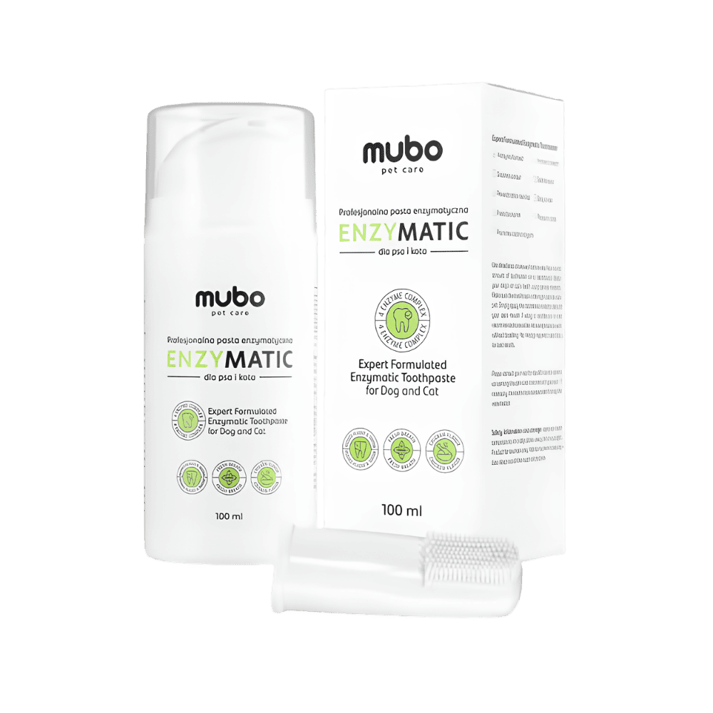 Mubo EnzyMatic Toothpaste - Profesjonalna pasta enzymatyczna dla psa i kota, z nakładką na palec, 100ml