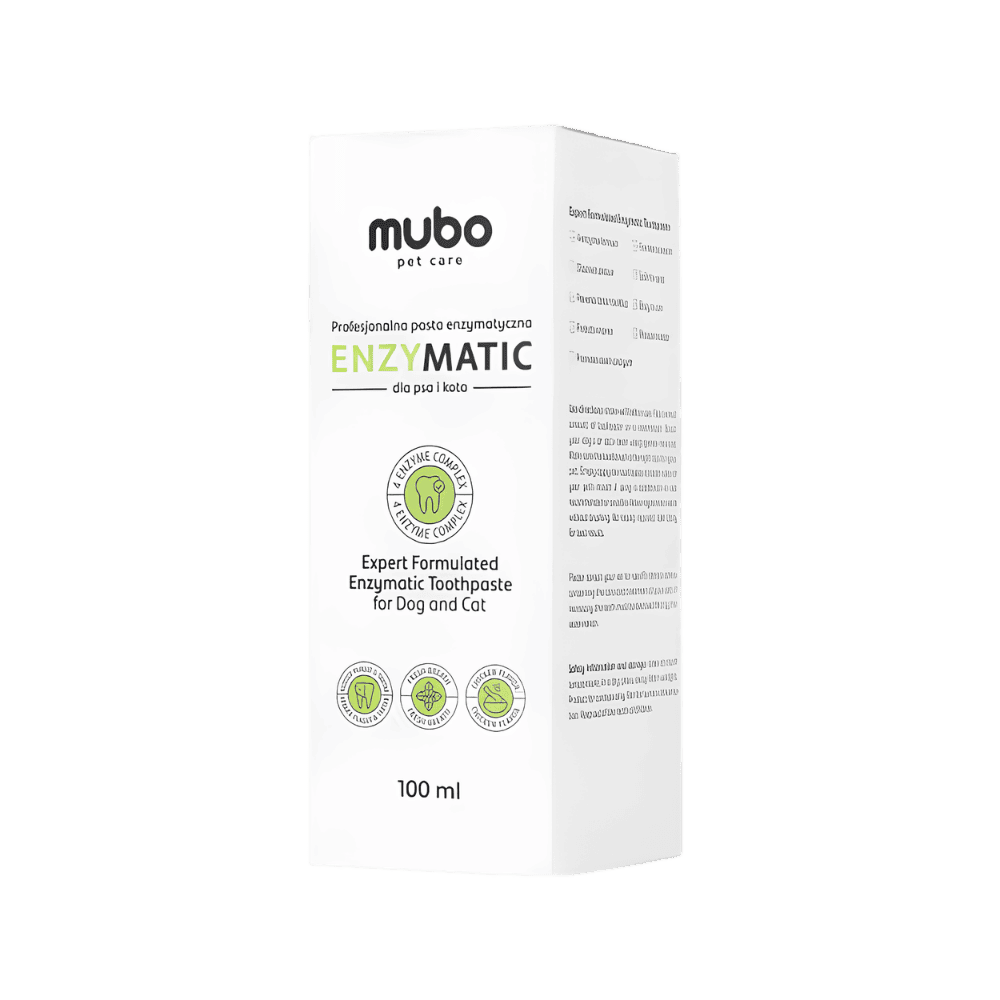 Mubo EnzyMatic Toothpaste - Profesjonalna pasta enzymatyczna dla psa i kota, z nakładką na palec, 100ml