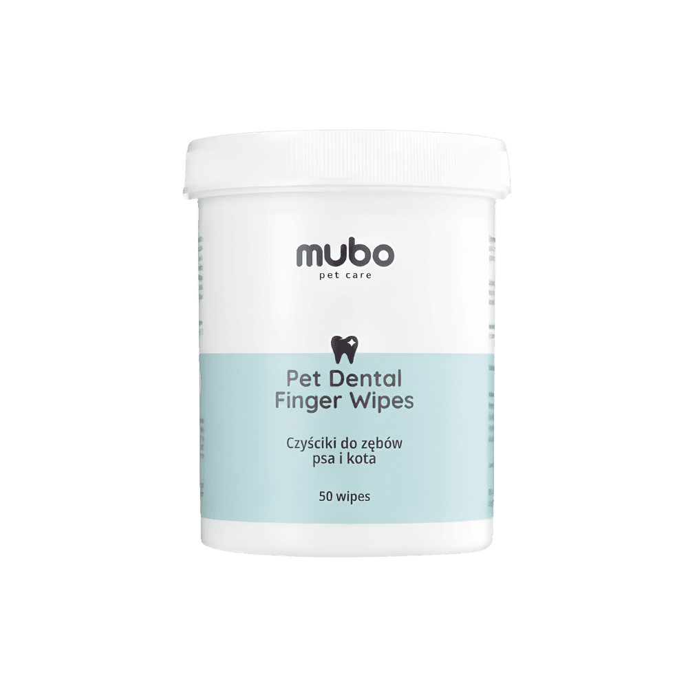 Mubo Pet Dental Finger Wipes - Jednorazowe czyściki do zębów psa i kota, nakładki na palec, 50 sztuk