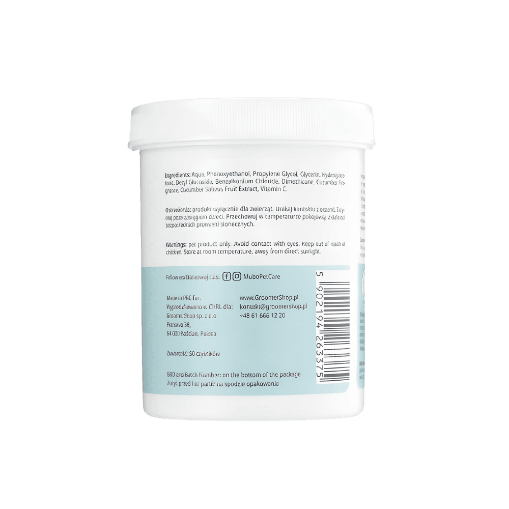 Mubo Pet Dental Finger Wipes - Jednorazowe czyściki do zębów psa i kota, nakładki na palec, 50 sztuk