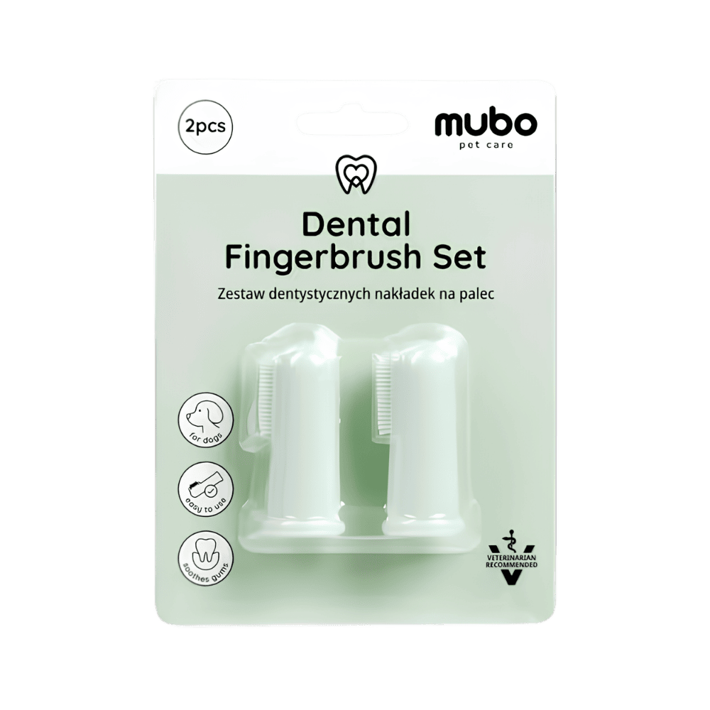 Mubo Dental Fingerbrush Set - Nakładki na palec do czyszczenia zębów, 2 sztuki
