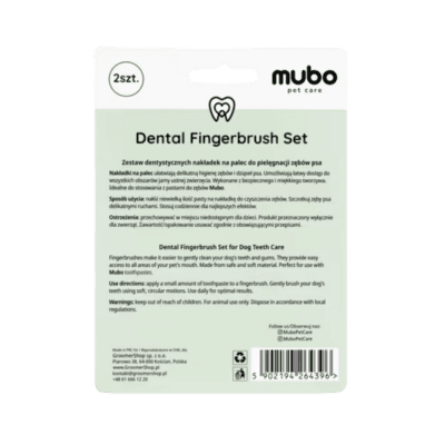 Mubo Dental Fingerbrush Set - Nakładki na palec do czyszczenia zębów, 2 sztuki - obrazek 3