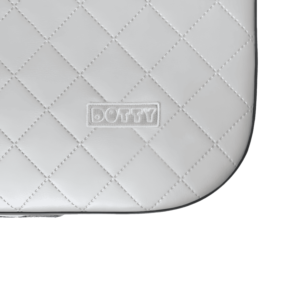 DOTTY Ekoskóra – Wodoodporny materac ortopedyczny dla psa, jasnoszary