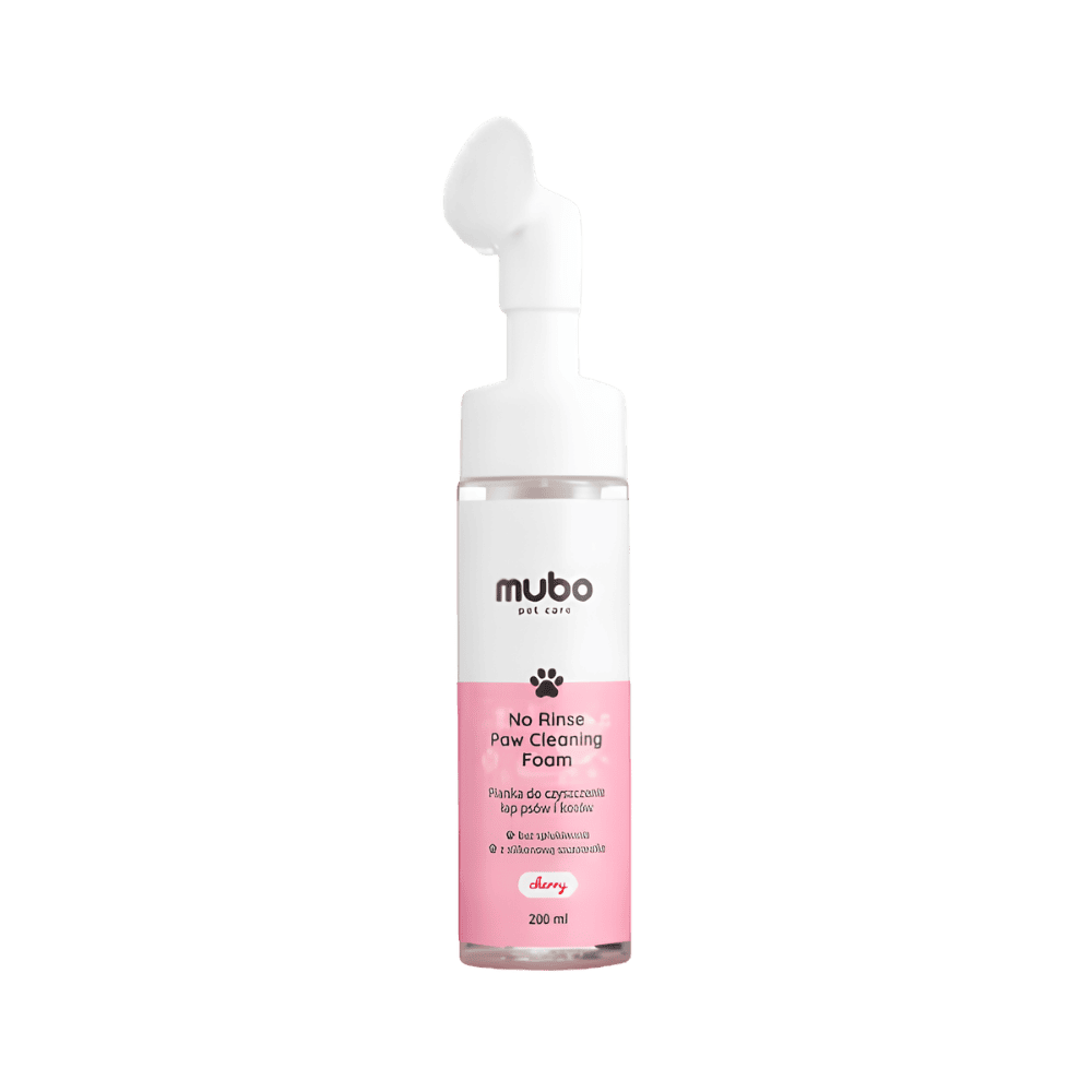 Mubo No Rinse Paw Cleaning Foam Cherry - Wiśniowa pianka do mycia łapek psa i kota, 200ml