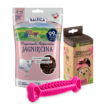 Aktualny kolor: Zestaw promocyjny - FIBOO Fiboone Dental + Baltica Przysmaki Regionów jagnięcina 80g + StarchBag BIOworki 8 sztuk