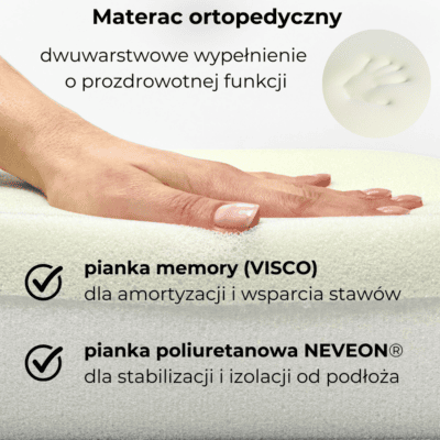 DOTTY Ekoskóra – Wodoodporny materac ortopedyczny dla psa, grafitowo-szary - obrazek 6