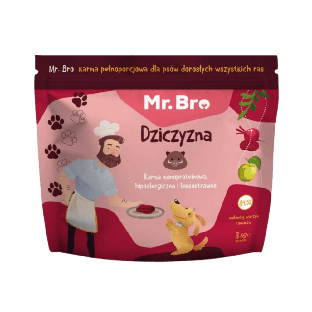 Mr.Bro – Monoproteinowa karma sucha dla psów dorosłych, dziczyzna