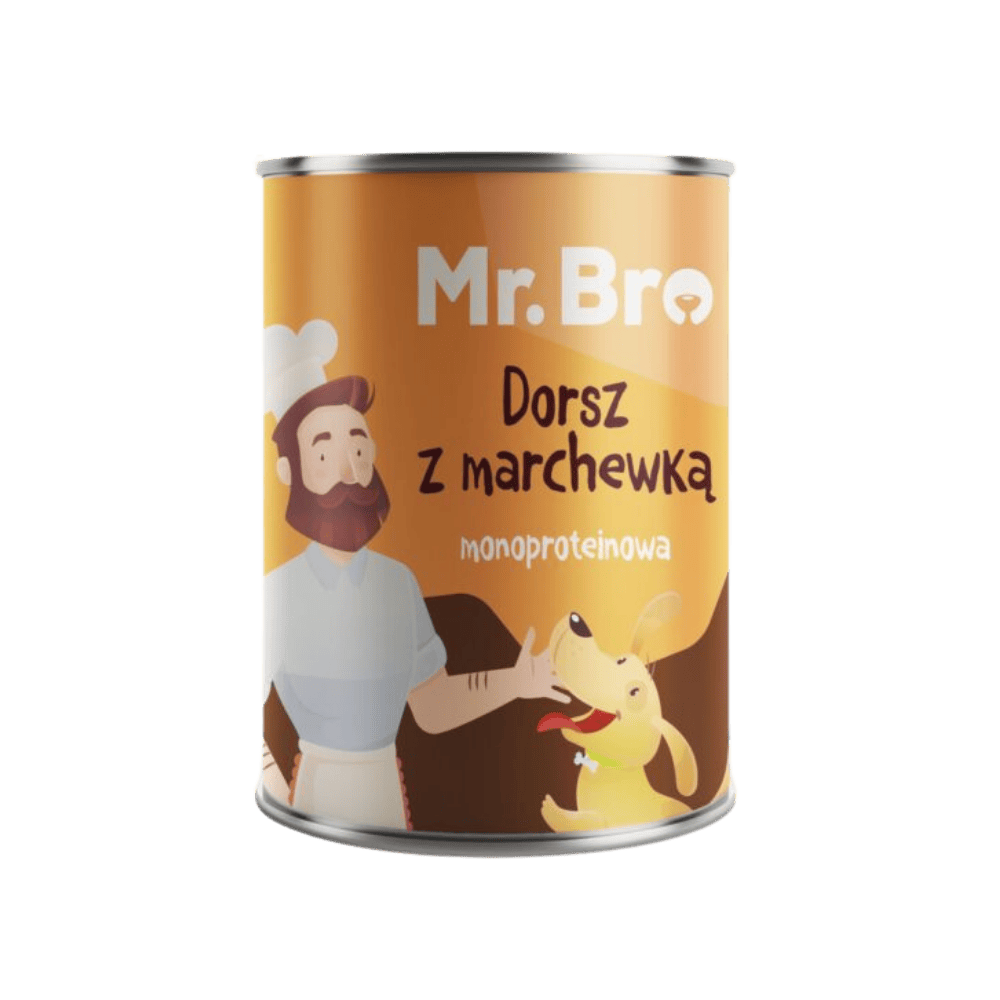 Mr.Bro – Monobiałkowa karma mokra dla psów, dorsz z marchewką