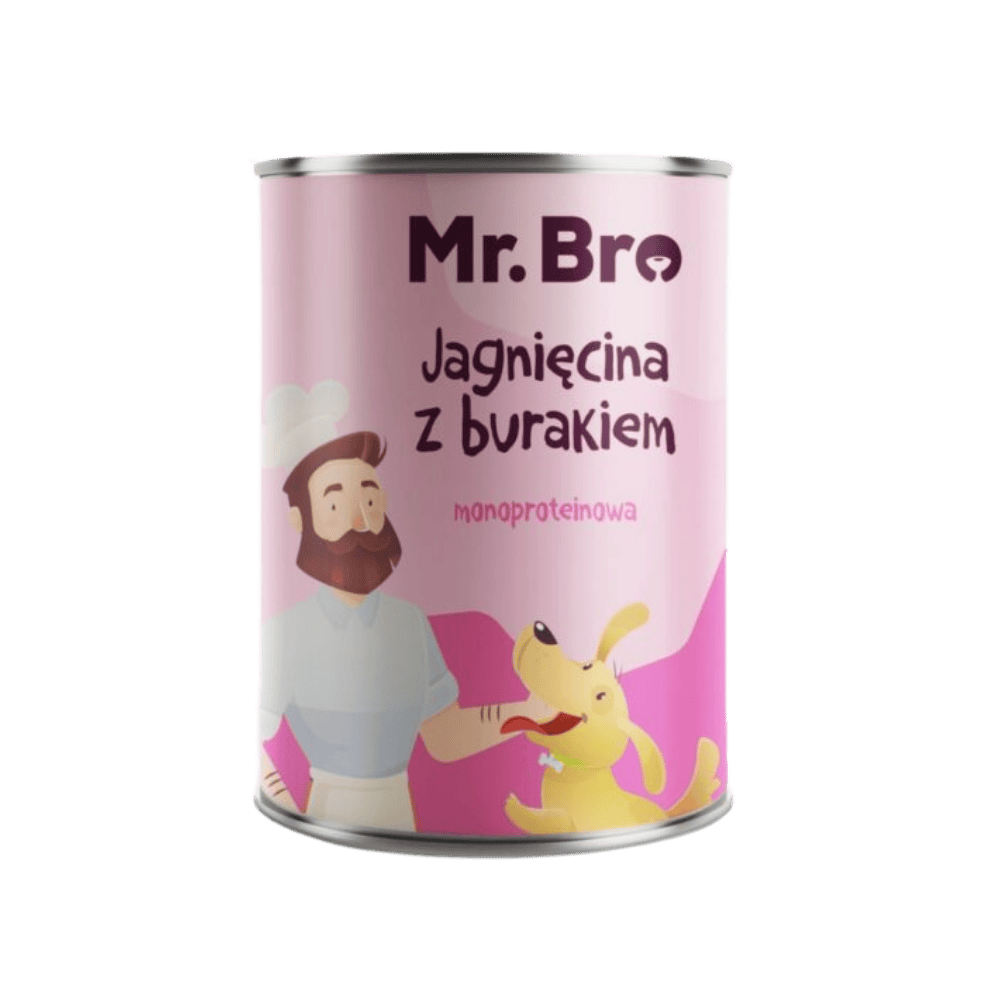 Mr.Bro – Monobiałkowa karma mokra dla psów, jagnięcina z burakiem