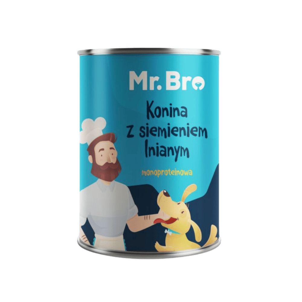 Mr.Bro – Monobiałkowa karma mokra dla psów, konina z siemieniem lnianym