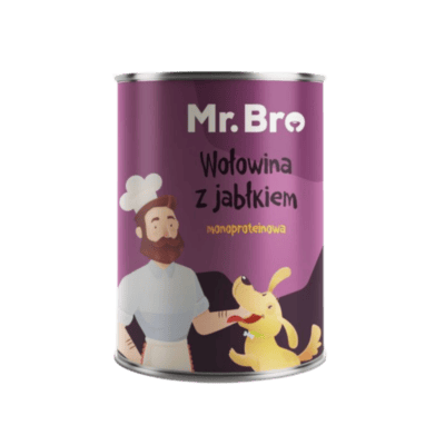 Mr.Bro – Monobiałkowa karma mokra dla psów, wołowina z jabłkiem