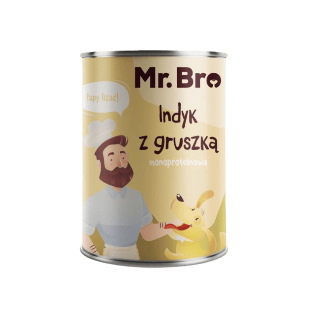 Mr.Bro – Monobiałkowa karma mokra dla psów, indyk z gruszką