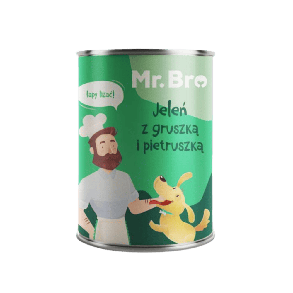 Mr.Bro – Monobiałkowa karma mokra dla psów, jeleń z gruszką i pietruszką