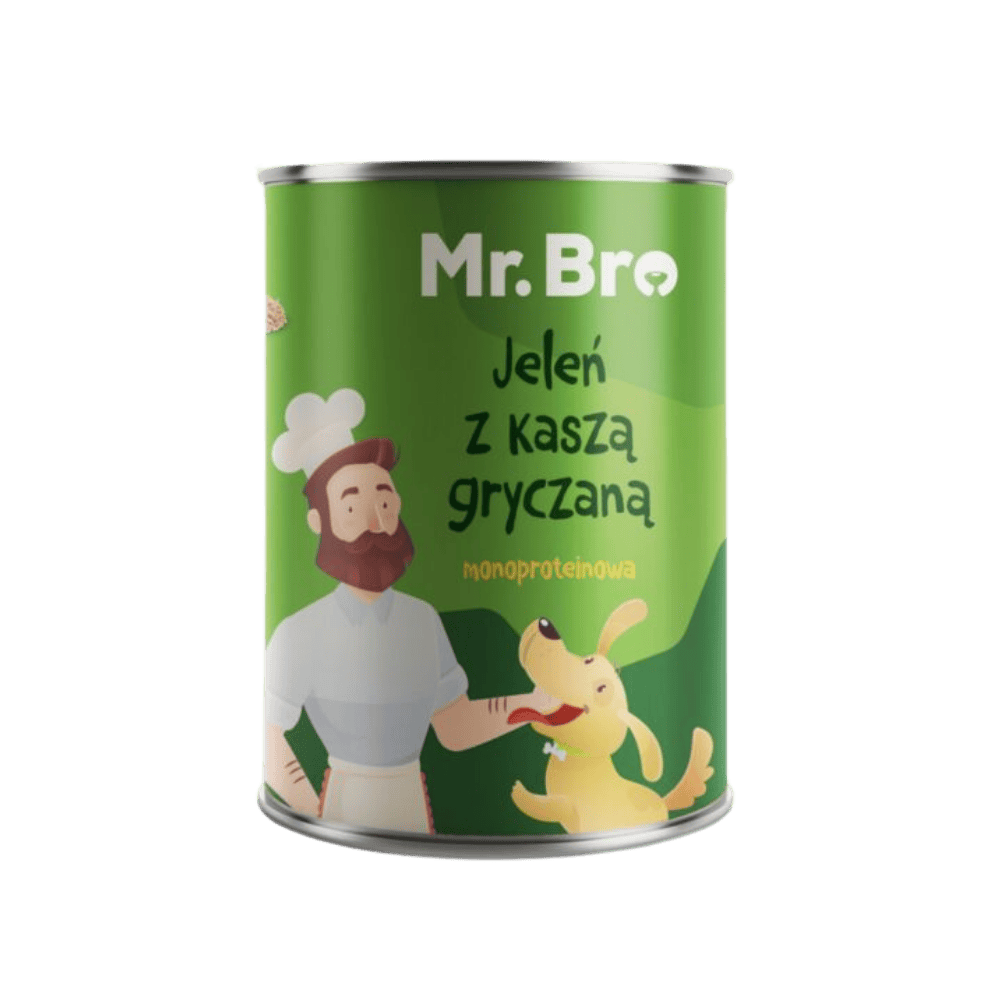 Mr.Bro – Monobiałkowa karma mokra dla psów, jeleń z kaszą gryczaną